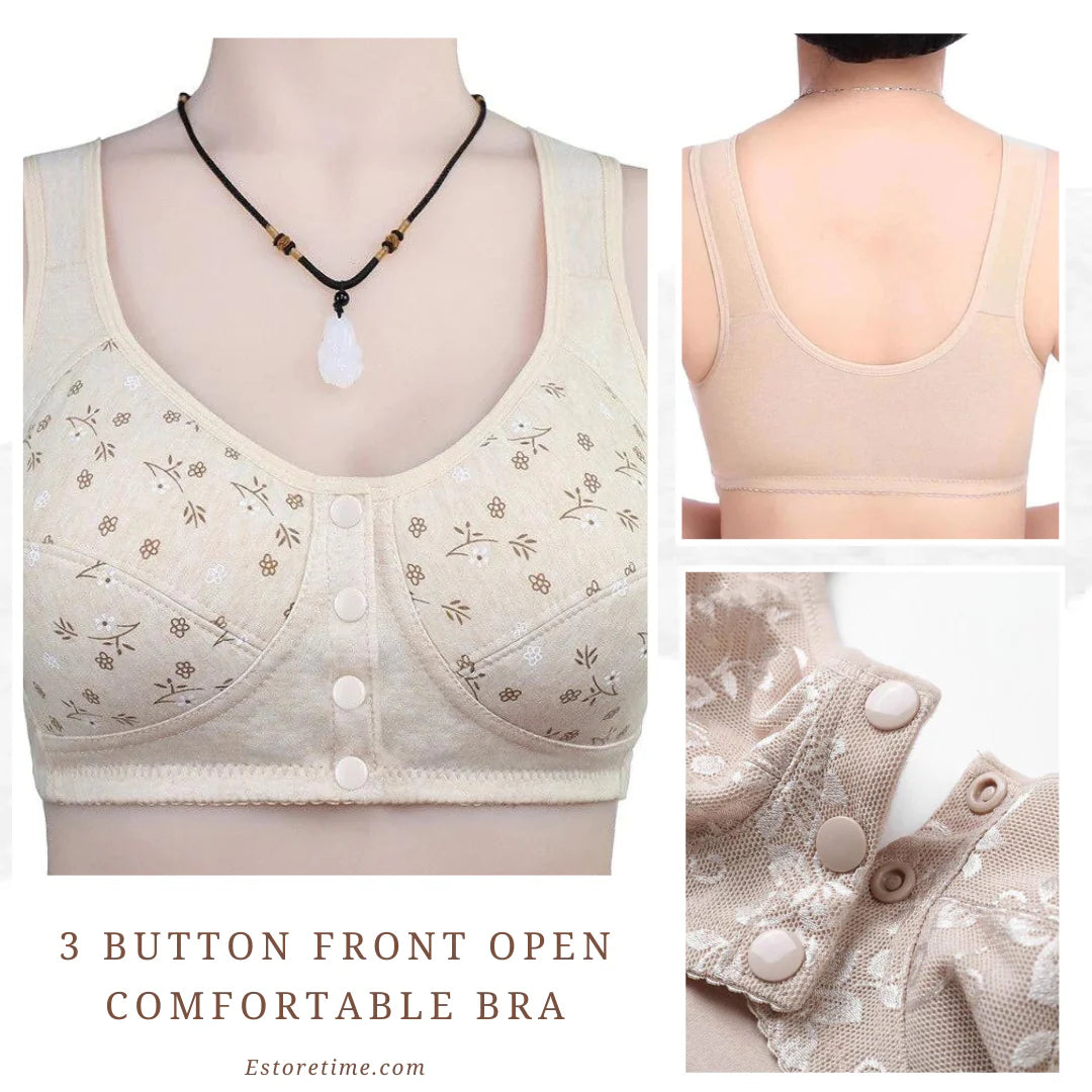Front button open bra